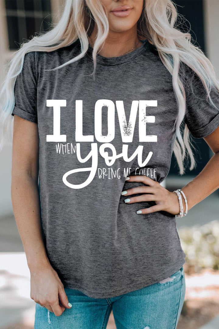 I LOVE YOU Crewneck T-Shirt - Trendha