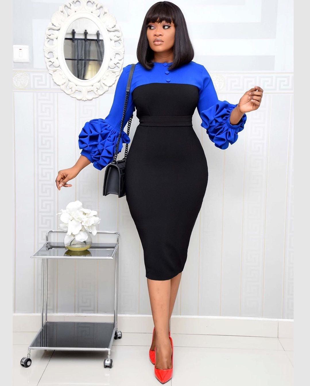 Women's Summer Puff Sleeve Stitching Was Thin With Clothes Banquet Dress - Trendha