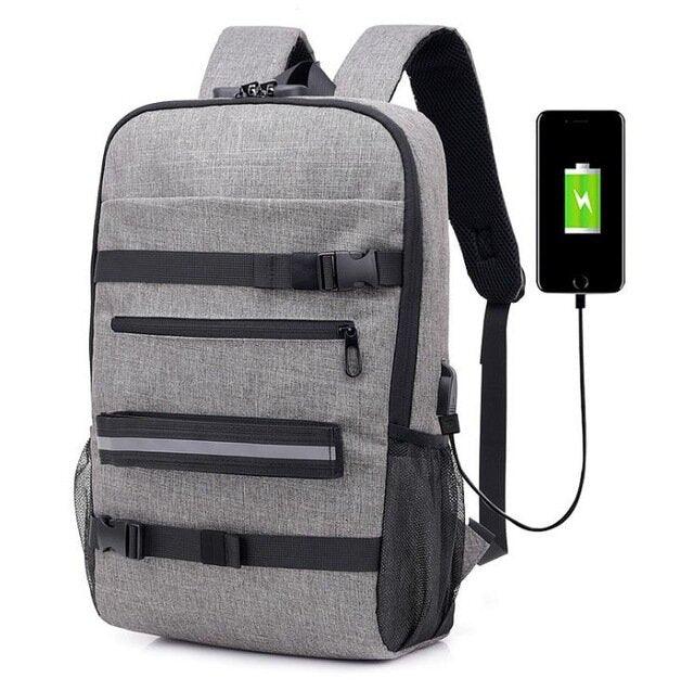Multifunction Business Trip Waterproof Guard Against Theft Lock Large Capacity with USB Charging Jack Laptop Tablet Macbook Bag Backpack Schoolbag - Trendha