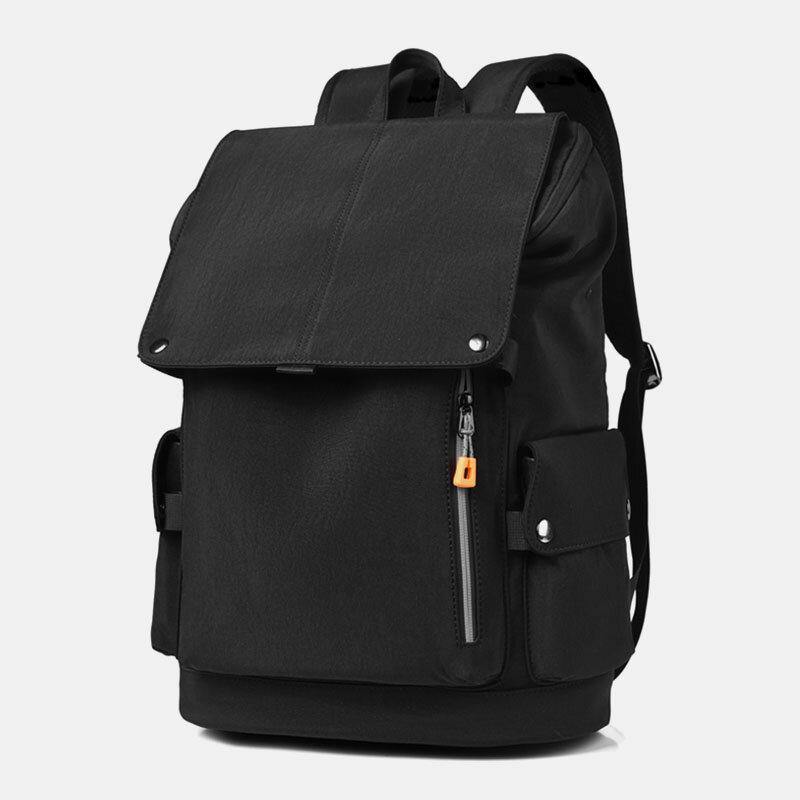 Men OxFord Cloth Large Capacity Contrast Color Casual Fashion Travel 14 Inch Laptop Bag Backpack With USB Charging - Trendha