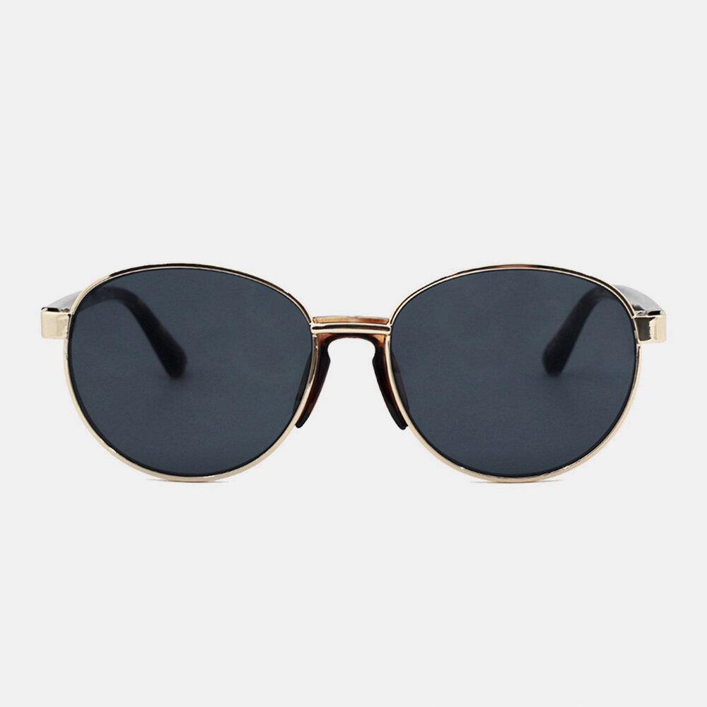 Unisex Oval Metal Narrow Rim Full Frame UV Protection Sunglasses - Trendha