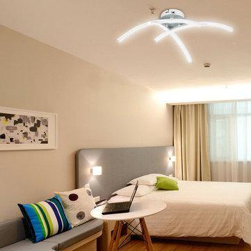 Modern LED 3 Light Ceiling Light Satin Nickel Kitchen Living Bedroom Lamp A85-265V - Trendha
