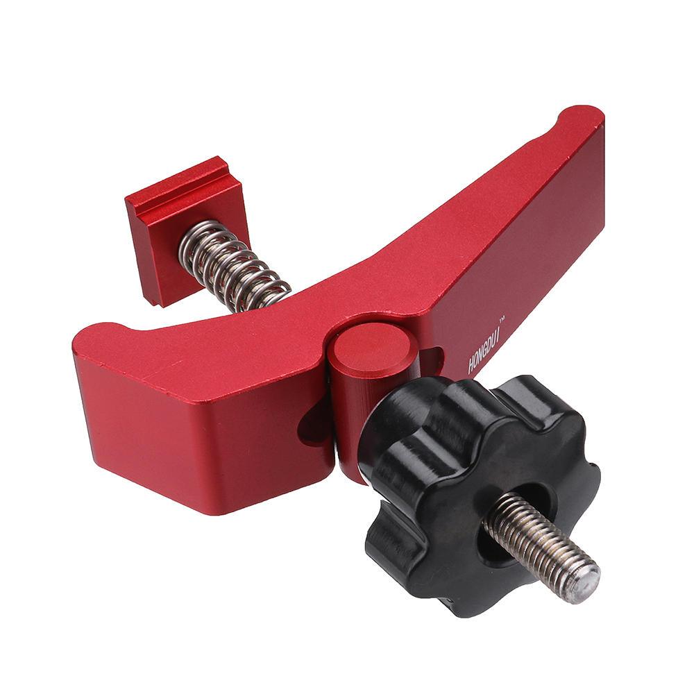 HONGDUI Red Quick Acting Hold Down Clamp Aluminum Alloy T-Slot T-Track Clamp Set Woodworking Tool for Woodworking Table - Trendha