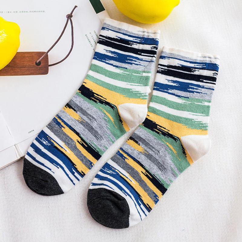 Cotton Striped Athletic Socks Outdoor Good Elastic Tube Sock - Trendha