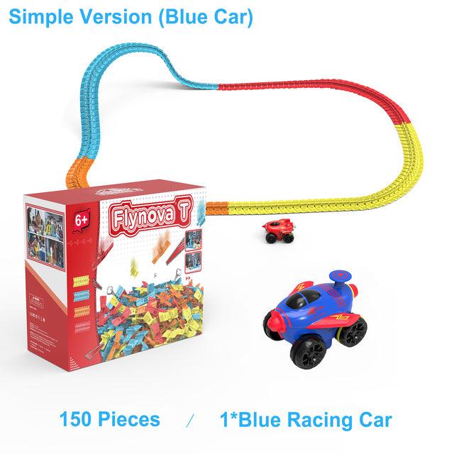 FLYNOVA T DIY Racing Car Set Most Flexible Track Play Set With LED Light Railway Assemble Track Gift For Kids Boys Dropshipping - Trendha