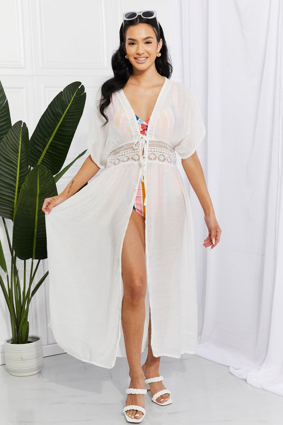 Marina West Swim Sun Goddess Tied Maxi Cover-Up - Trendha