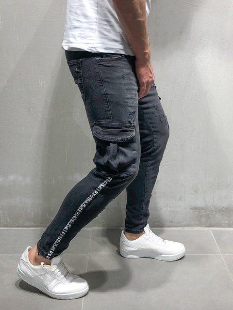 For Men's Hole Small Feet Pants Europe And The United States Foot Zipper Jeans New - Trendha