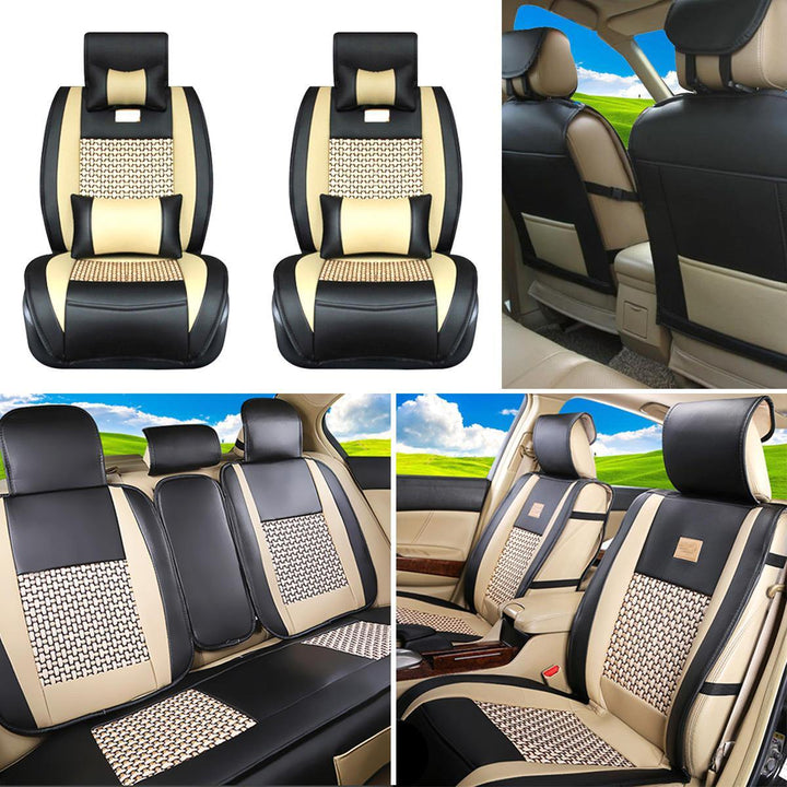 10pcs Car PU Leather Front Rear Car Seat Cushion Covers Universal for 5 Seat Car - Trendha