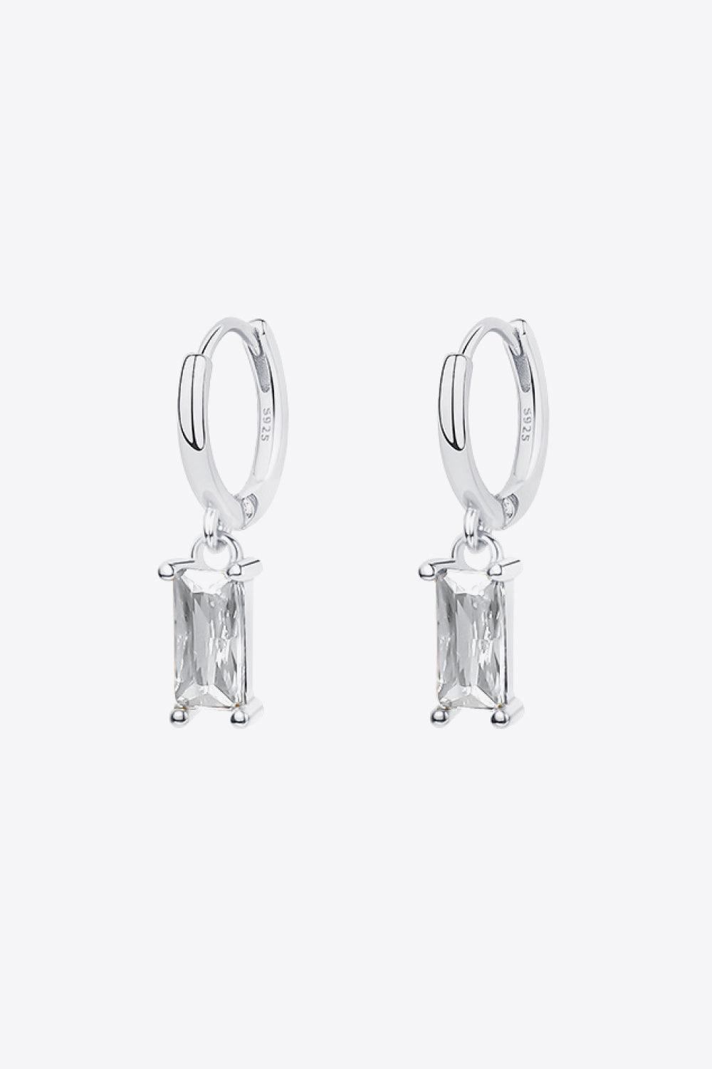 Retro 925 Sterling Silver Cubic Zirconia Drop Earrings - Trendha