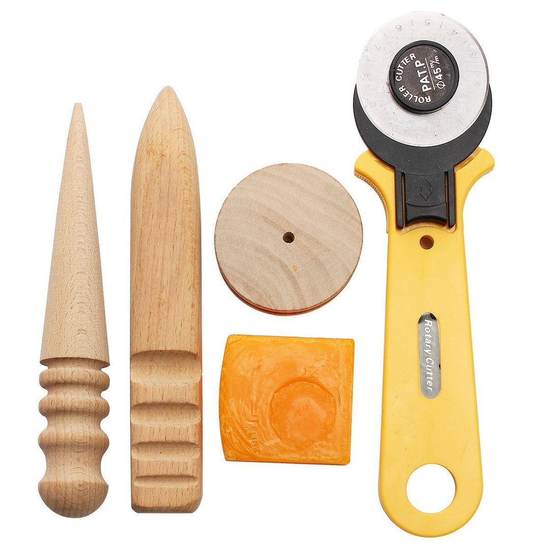 37Pcs Leather Craft Tool Kit Hand Sewing Stitching Punch Saddle Carving Work - Trendha