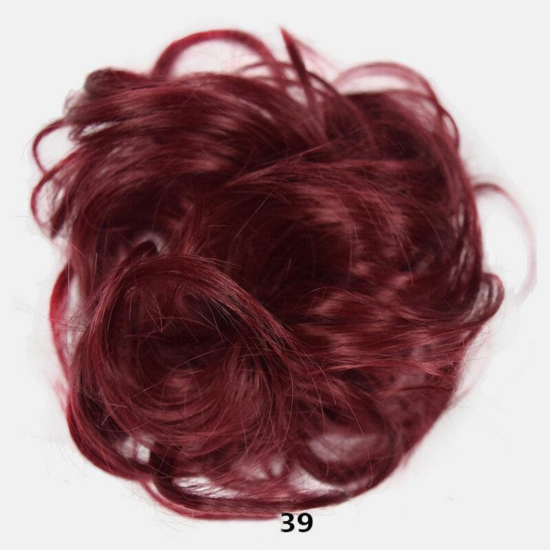 7 Colors Hair Bun Extensions Wavy Curly Messy Donut Chignons Hair Piece Wig Hairpiece - Trendha