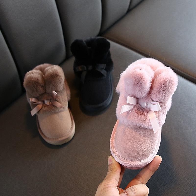 Girl's Bow Embellished Fur Winter Boots - Trendha