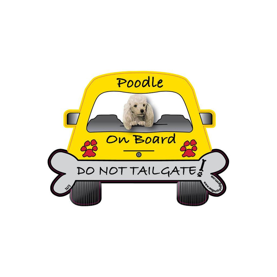 Poodle On Board Car Magnet - Trendha