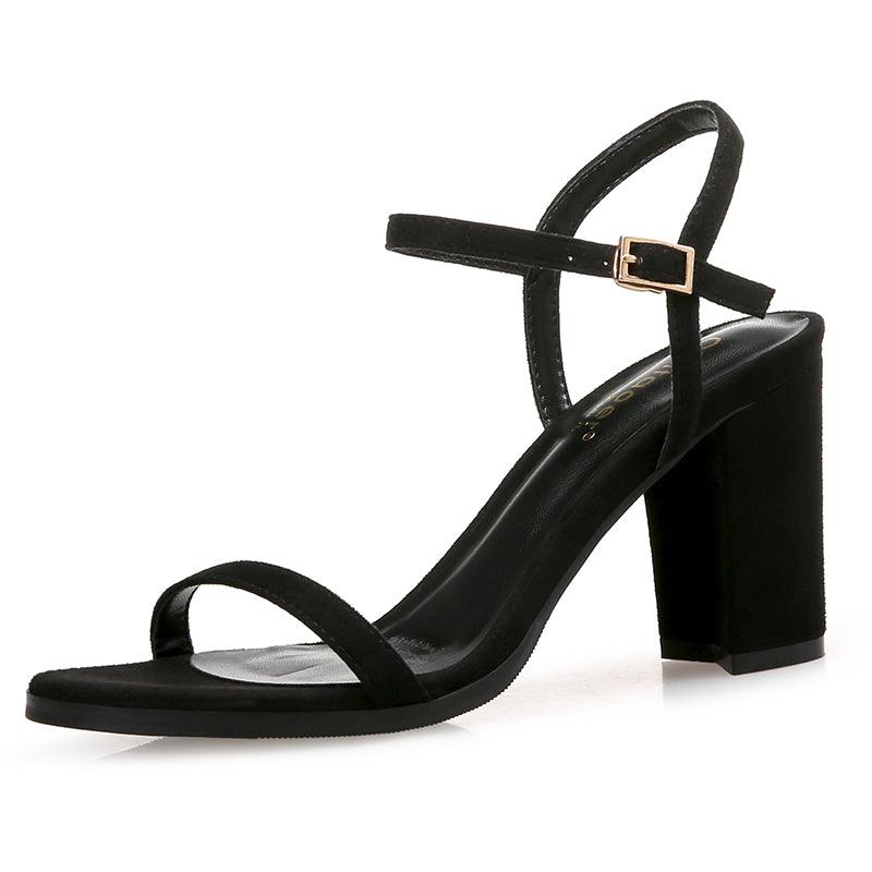 Sandals Female Fairy Style Fashion Wild Mid-heel Thick Heel Fashion Word Buckle High Heels Summer - Trendha