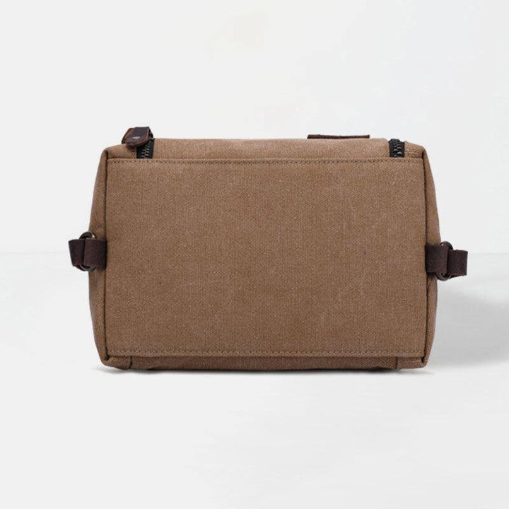 Men Canvas Large Capacity Waterproof Wear-Resistant Vintage Clutch Bags Wash Bags Cosmetic Bag - Trendha
