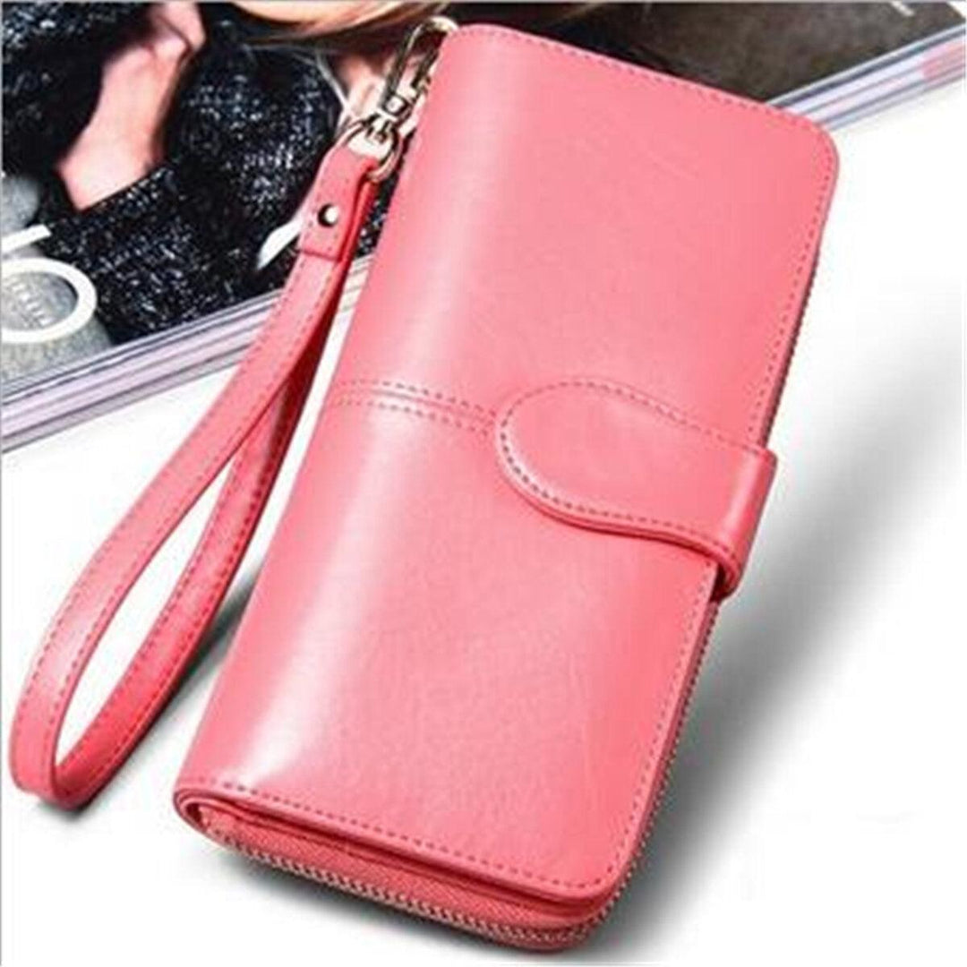 Vintage Women Men Leather Long Wallet Card Holder Clutch Purse Handbag Phone - Trendha
