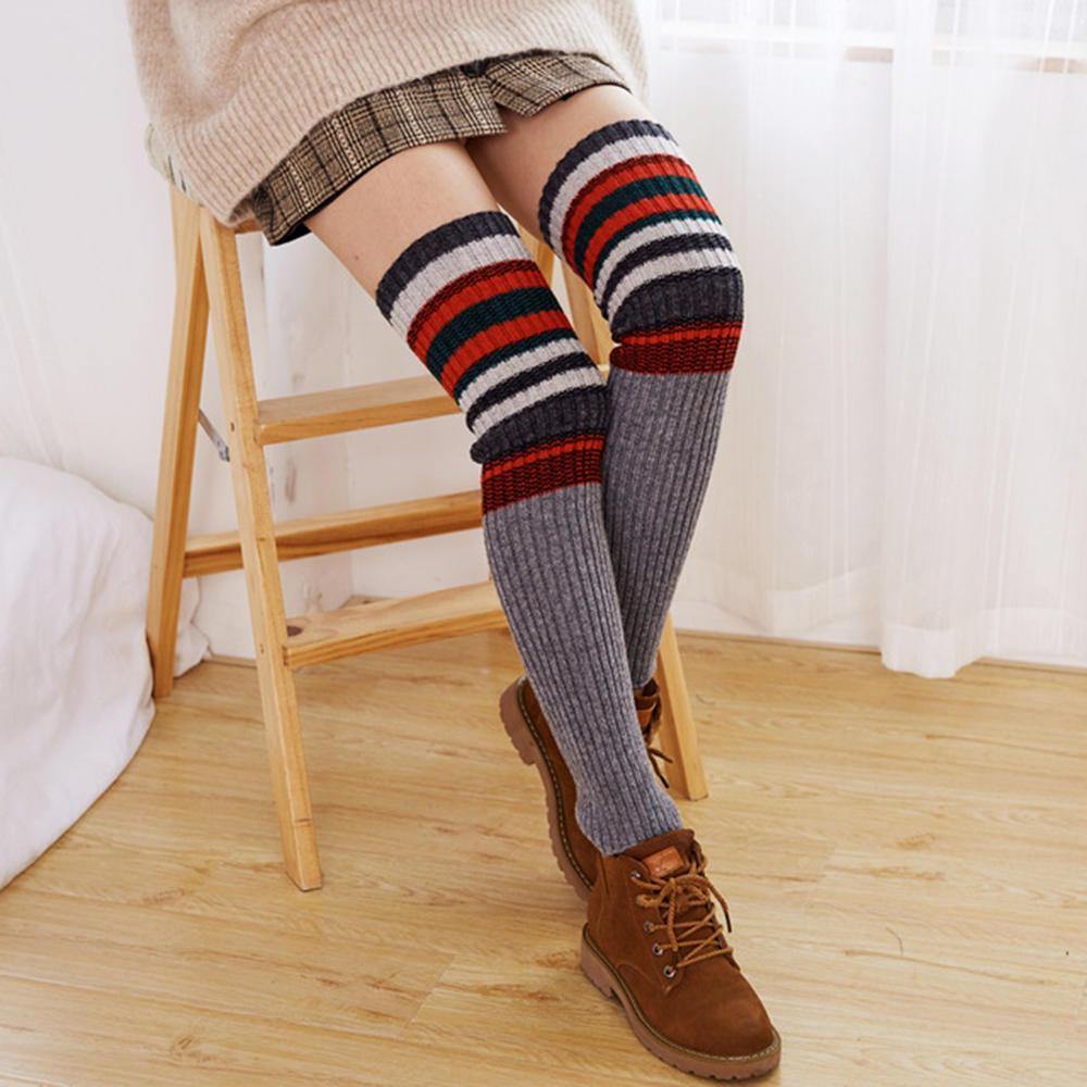 Women's Compression Socks Vintage Color Striped Fashion Sock - Trendha