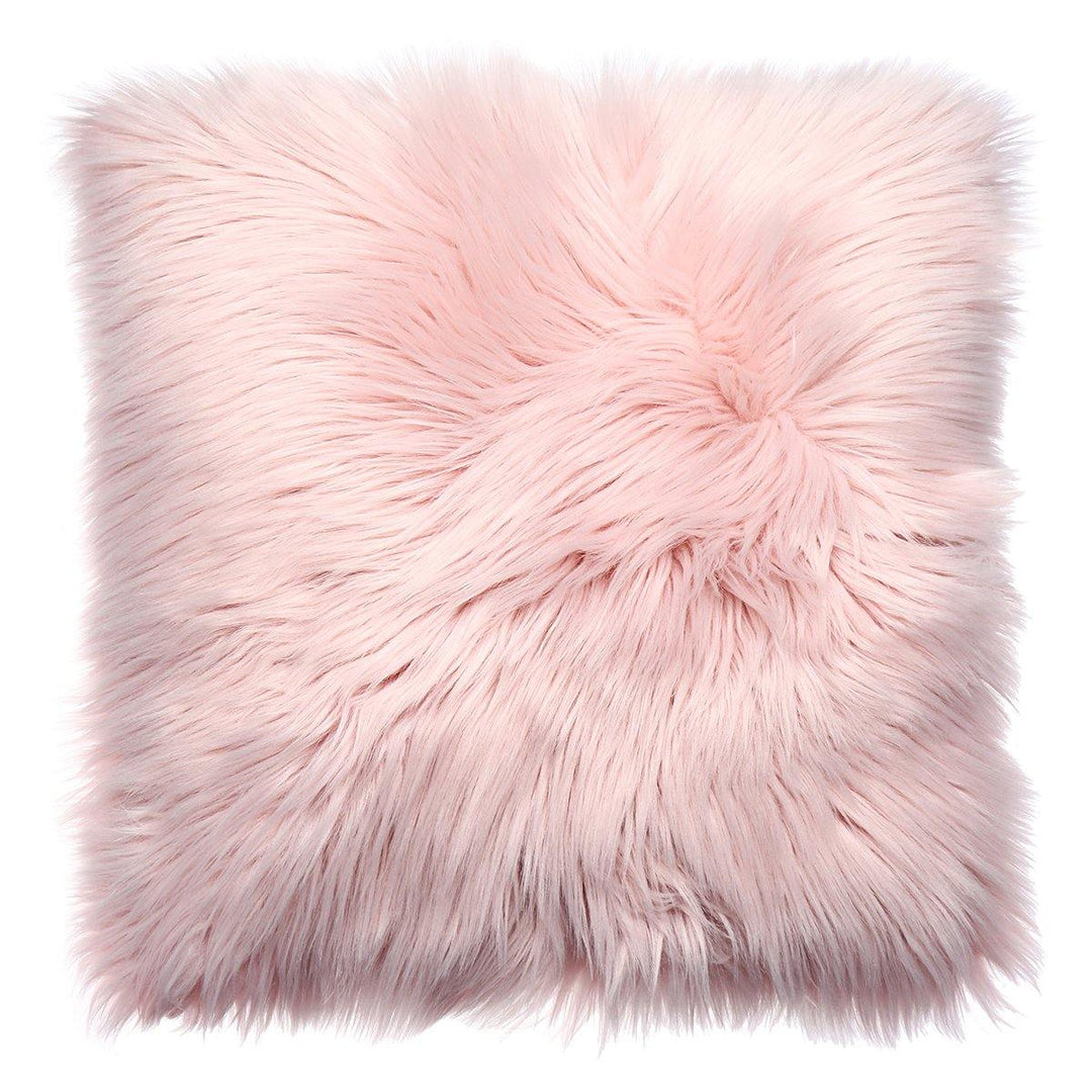 Throw Pillow Cover Cushion Case Faux Fur Fluffy Plush Soft Sofa Solid Home Decor - Trendha