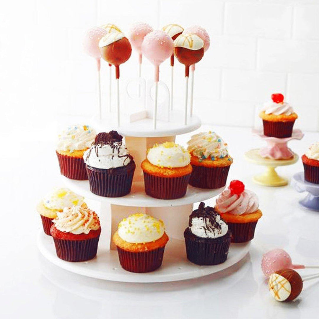 3 Tier Wedding Birthday Party Cake Cupcake Stand Dessert Display Lollipop Holder Cake Decorations - Trendha
