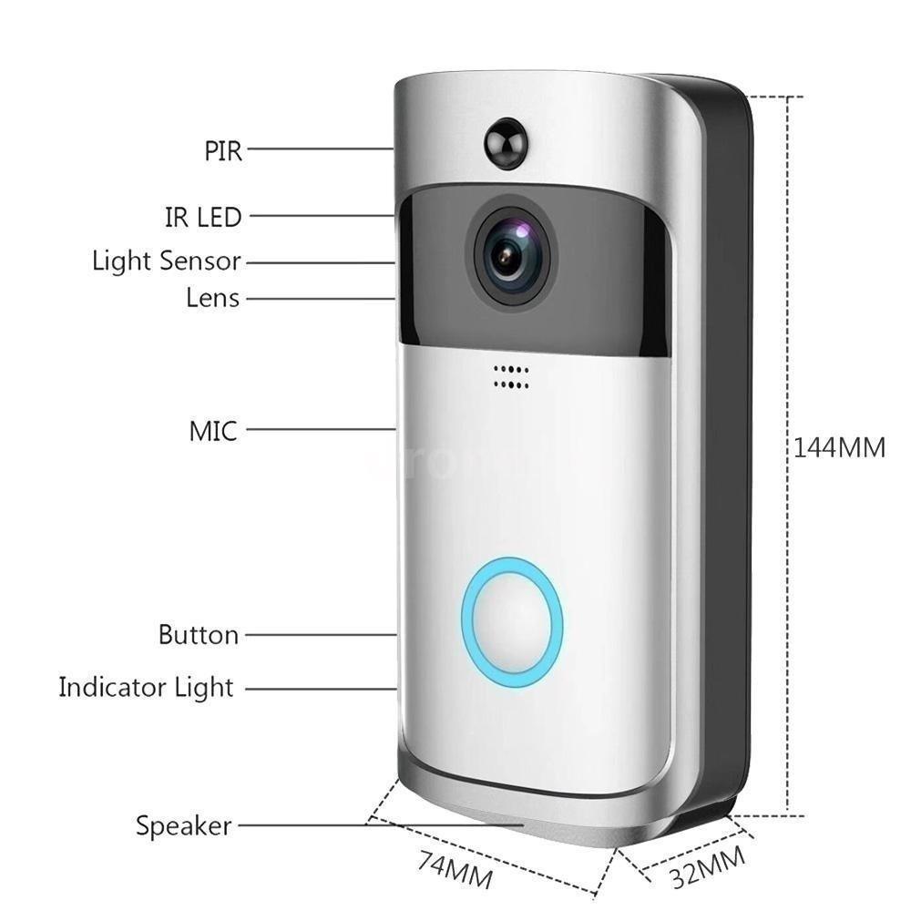 Wifi Smart Video Doorbell Intercom PIR Detection Camera Night Vision Cloud Storage - Trendha