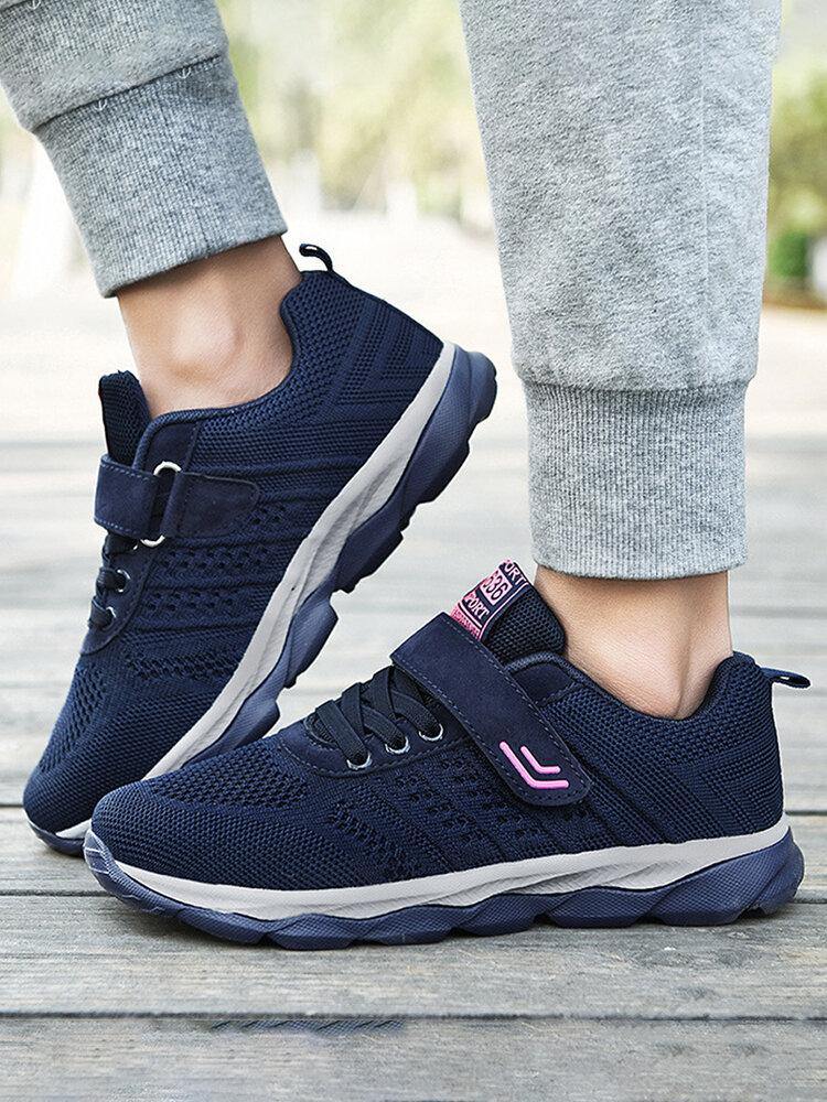 Women Casual Breathable Mesh Hook Loop Slip Resistant Walk Sneakers - Trendha