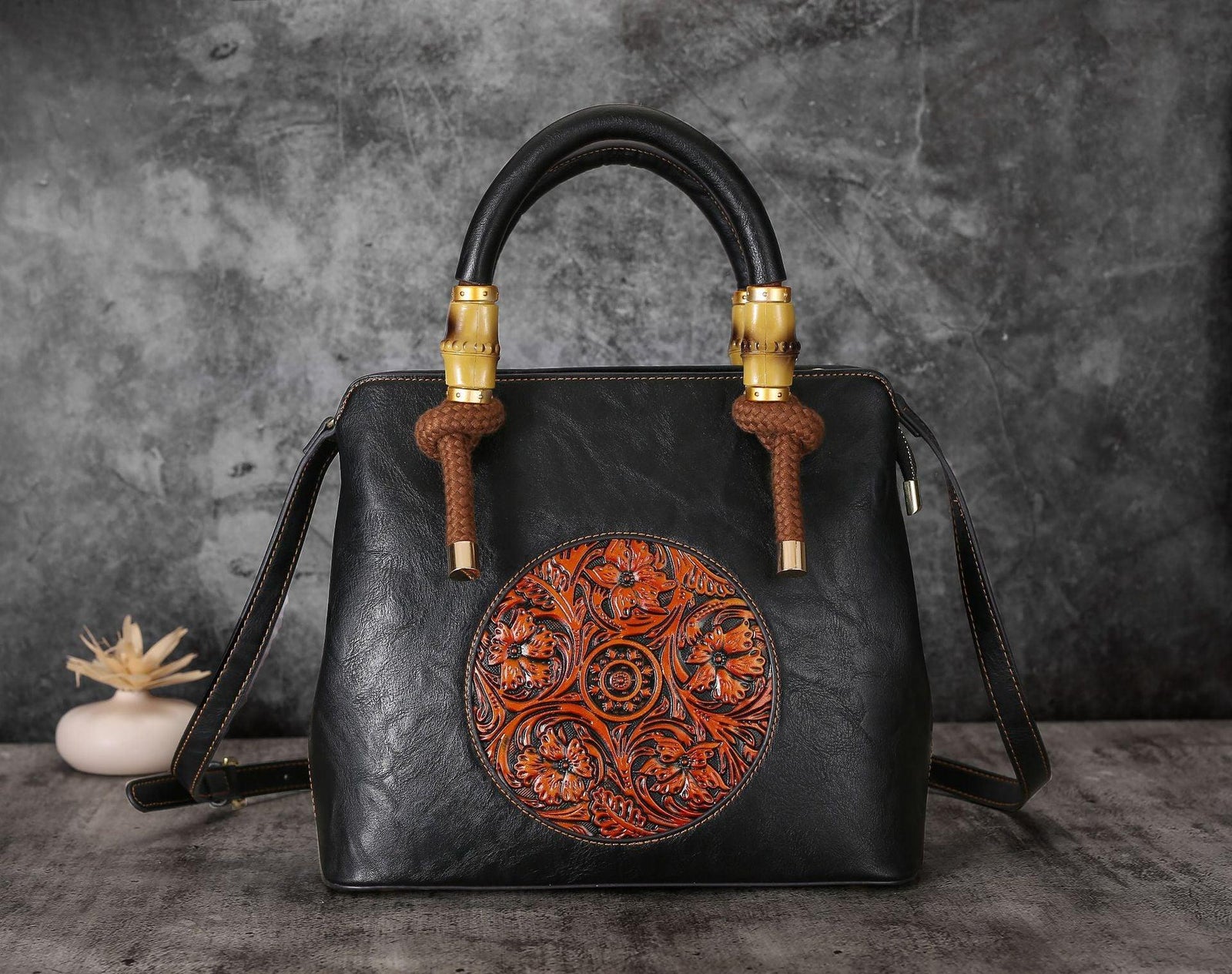 Bamboo Large Capacity One-shoulder Messenger Bag - Trendha