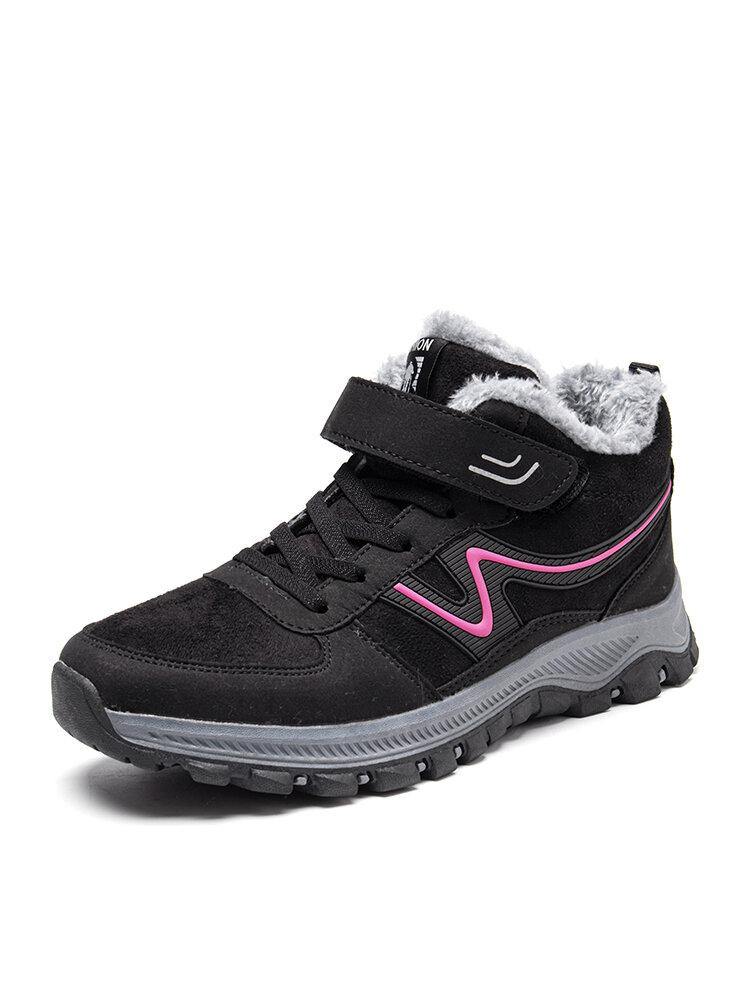 Women Comfy Warm Lining Slip Resistant High Top Outdoor Walking Shoes - Trendha
