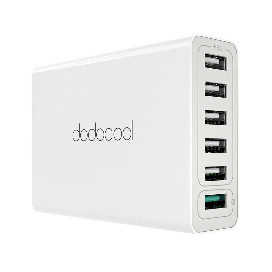 dodocool 58W 6 Port USB Desktop Charging Station Wall Charger Power Adapter with Quick Charge Detachable AC Power Cord for USB powered Devices US Plug White - Trendha