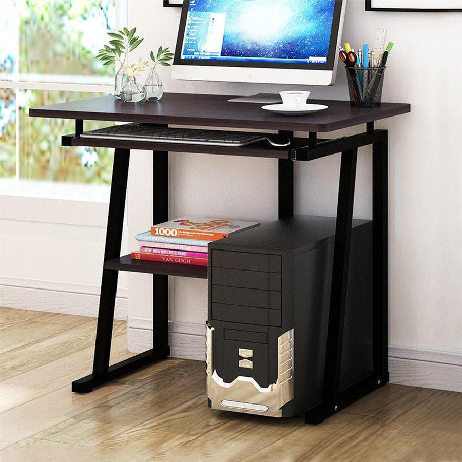 Desktop Computer Desk Laptop Study Table Office Desk With Pullout Keyboard Tray - Trendha