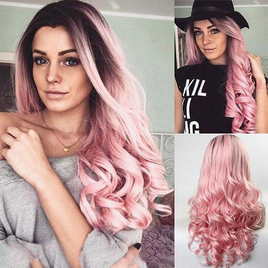 Summer Colorful Wig High Temperature Silk Rose Mesh Breathable And Comfortable - Trendha