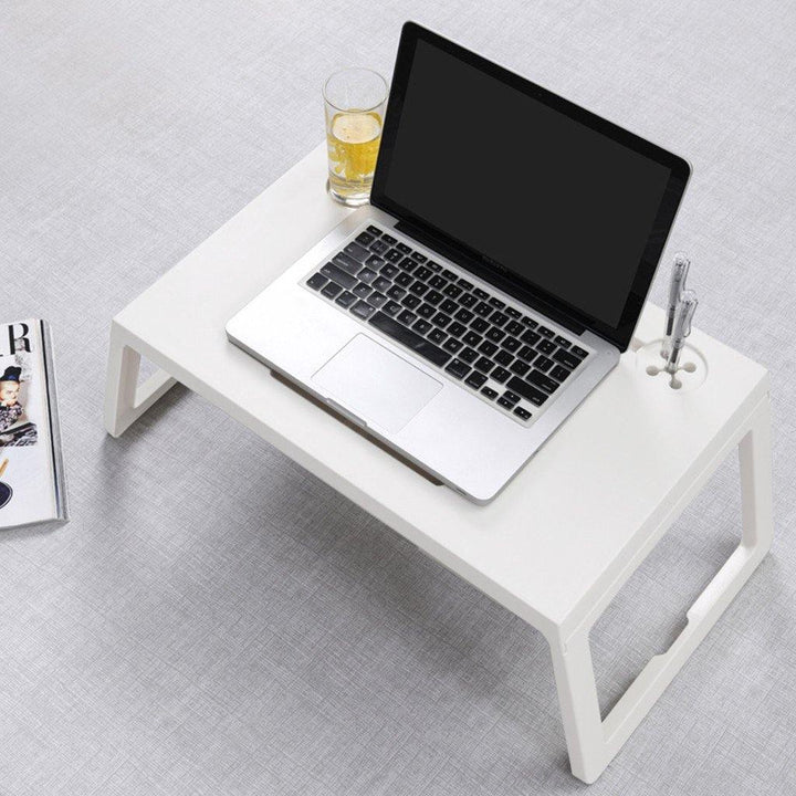 Lazy Laptop Table With Drawer, Cup Holder And Pen Holder, Breakfast Table - Trendha