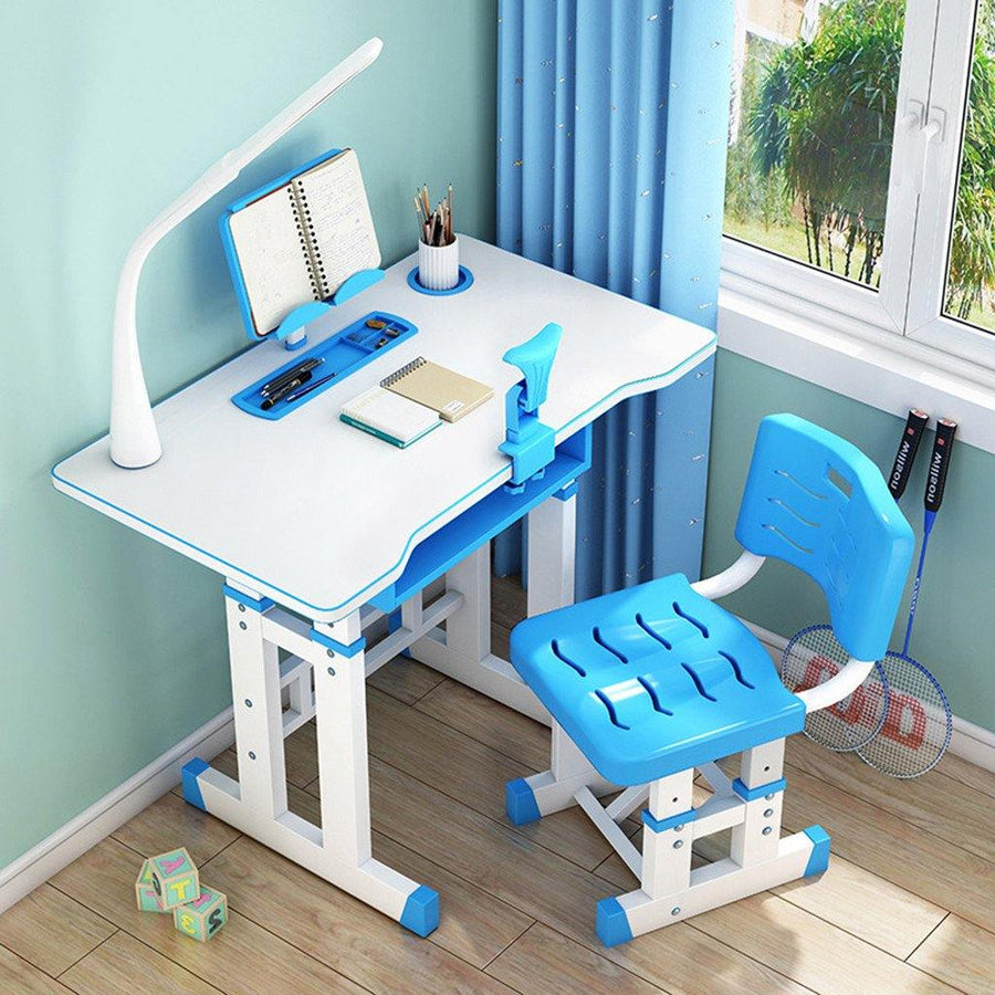 Children Study Desk, Writing Desk And Chair Set Can Be Raised And Lowered - Trendha