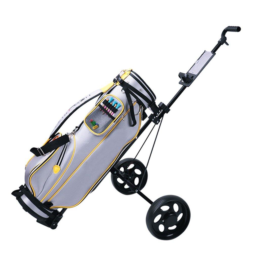 New Foldable 2 Wheel Push Pull Golf Cart /Cup Holder Trolley Swivel Steel Light - Trendha