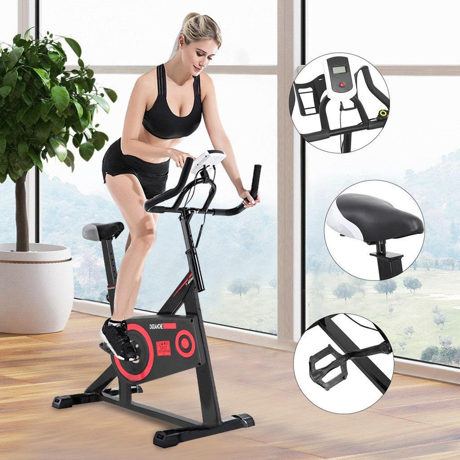 Indoor Exercise Bike Stationary Bicycle Cardio Fitness Workout Gym & Home - Trendha