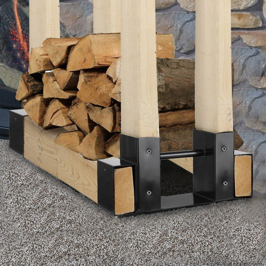 Outdoor Firewood Log Rack Bracket Kit Adjustable To Any Length - Trendha