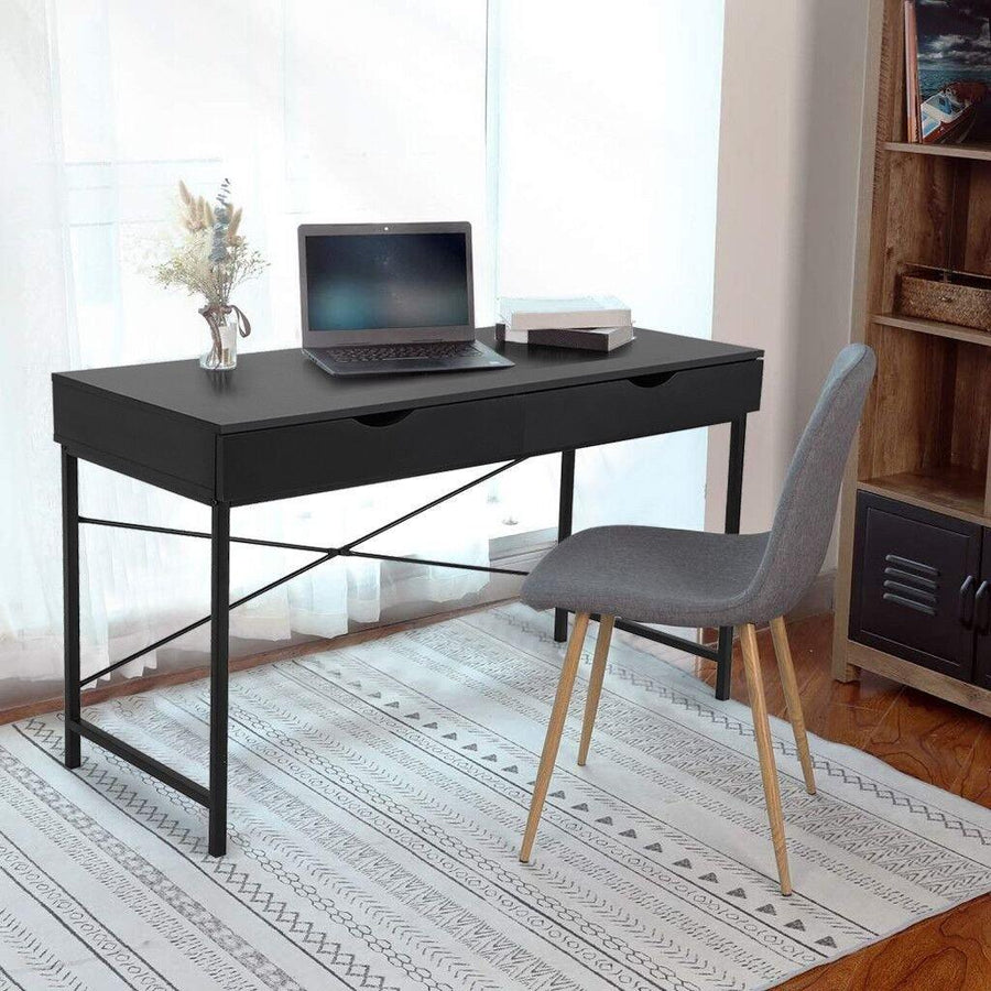 Study Computer Desk Laptop PC Table Workstation With 2 Drawers For Home Office - Trendha