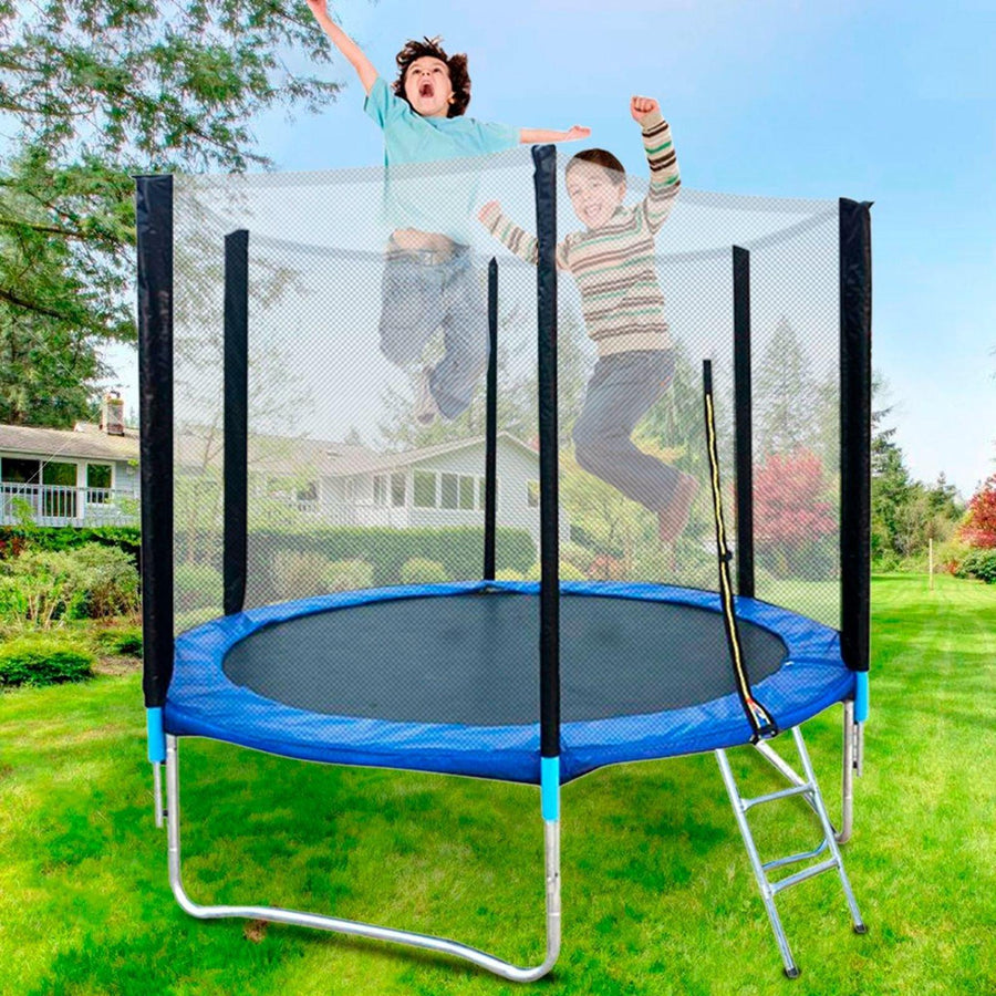 8 FT Kids Trampoline With Enclosure Net Jumping Mat And Spring Cover Padding - Trendha