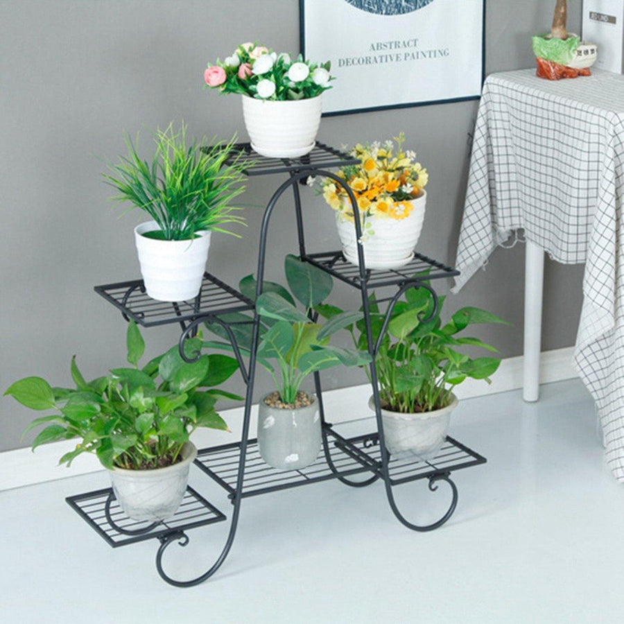 6-Tier Metal Flower Pot Plant Stand Balcony Floor-standing Multilayer Shelf Rack - Trendha