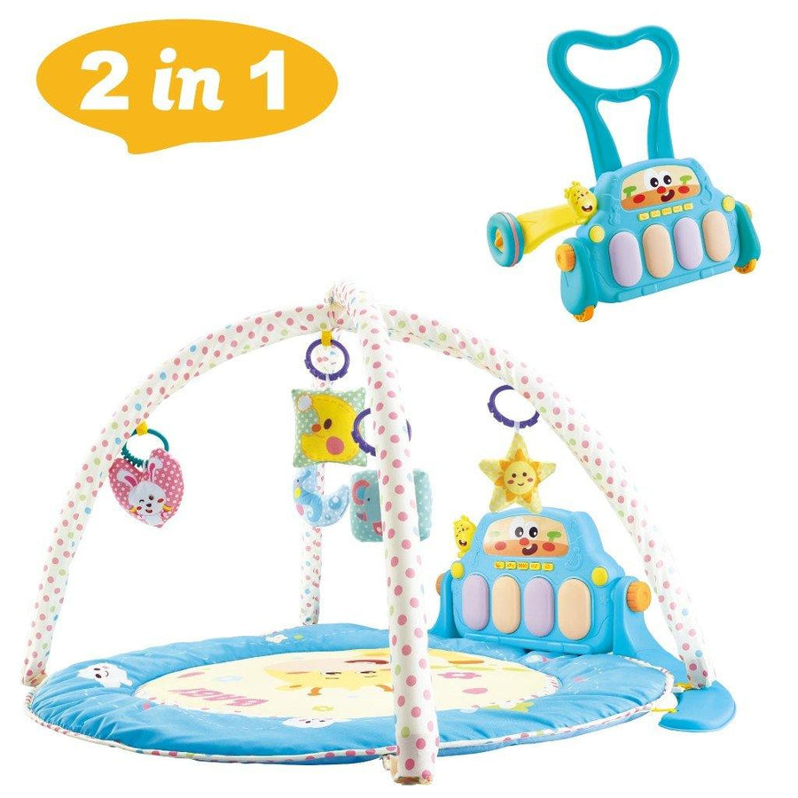 2 In 1 Learning Walker & Baby Game Pad With Pedal Piano Music Fitness Rack - Trendha