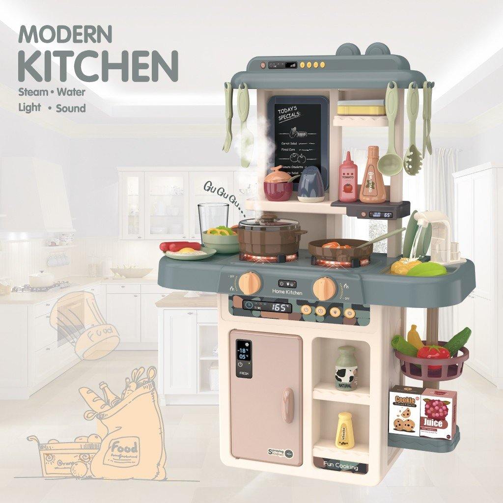 Role Play Kids Kitchen Playset With Real Cooking And Water Boiling Sounds - Trendha
