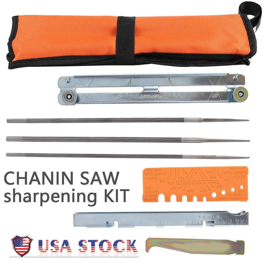Chain Saw Sharpening Kit Chainsaw File Tool Set Guide Bar File With Instructions - Trendha