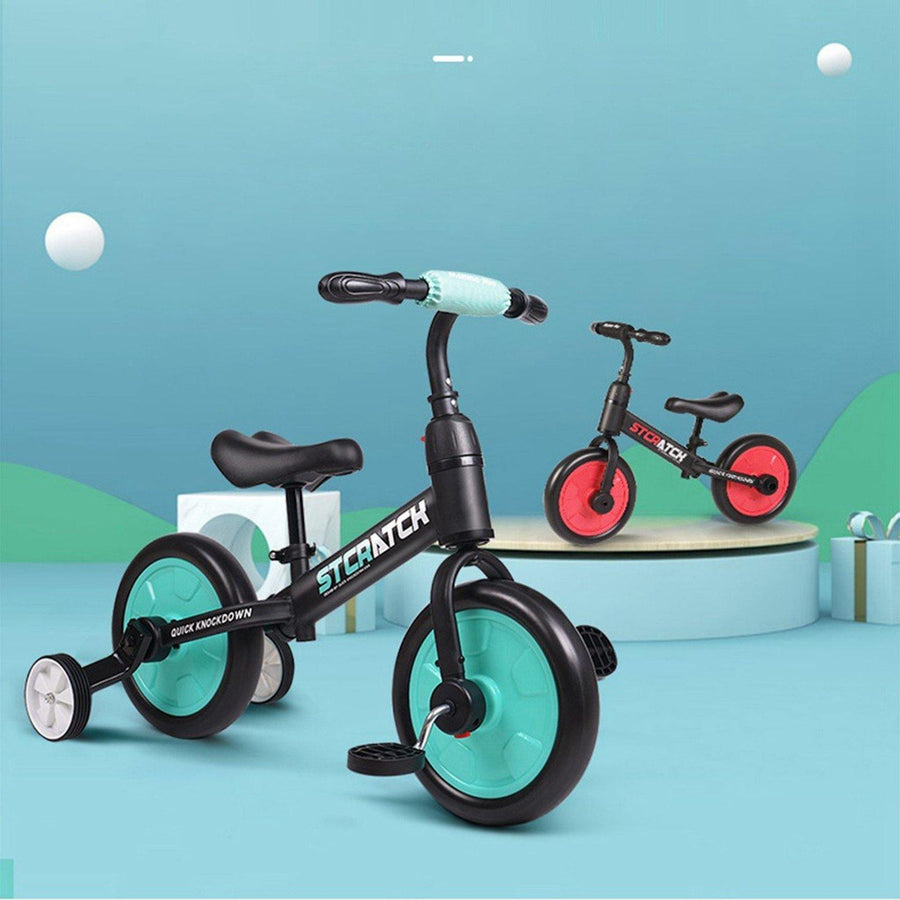 4-In-1 Children Bike With Training Wheels And Pedals, Balance Bike For 2-6 Age - Trendha