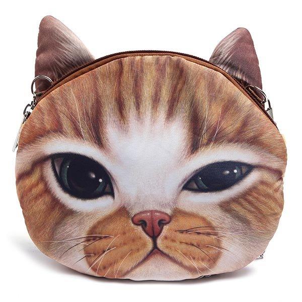 Women Cute Cartoon Cat Head Pattern Shoulder Bag Chain Cross Body Bag - Trendha