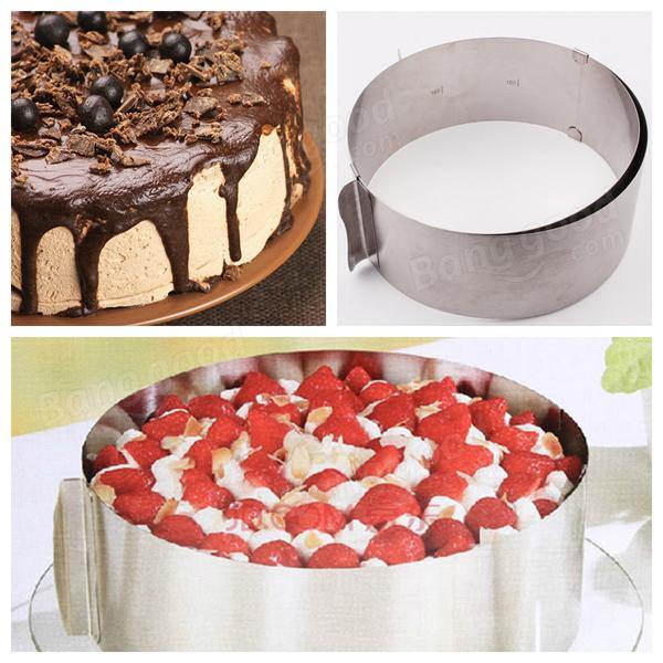 6 to12 Inch Stainless Steel Adjustable Mousse Cake Ring Baking Mold - Trendha