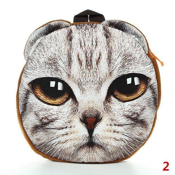 3D Cartoon Dog Cat Face Pattern Women Backpack Animal Schoolbag - Trendha
