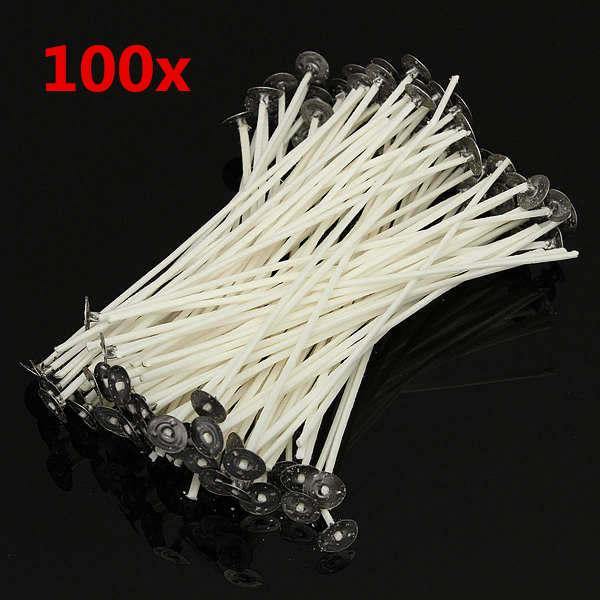 100pcs 20cm Wax Candle Cotton Wicks with Metal Sustainers - Trendha