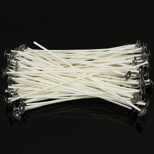100pcs 20cm Wax Candle Cotton Wicks with Metal Sustainers - Trendha