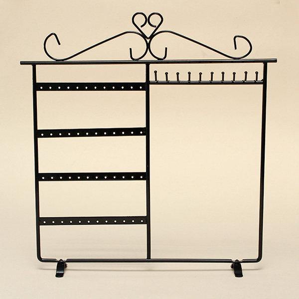 10 Hooks 48 Holes Earrings Necklace Jewelry Display Rack Holder Stand - Trendha