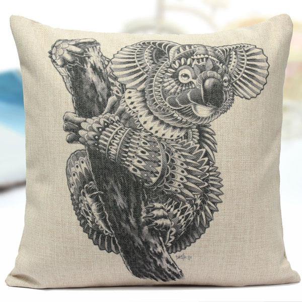 Cotton Linen Animal Pattern Throw Pillow Case Sofa Bed Cushion Cover - Trendha