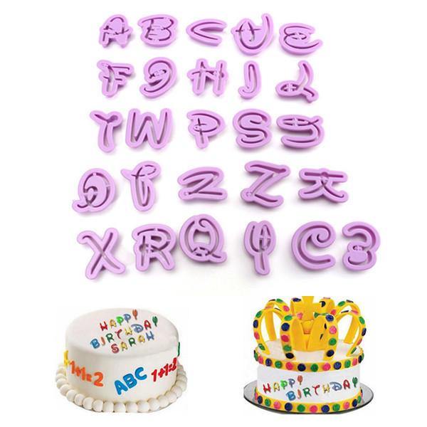 26PCS Plastic Alphabet Cookie Cutter Letter Biscuit Fondant Mold Cake Decorating Tool - Trendha